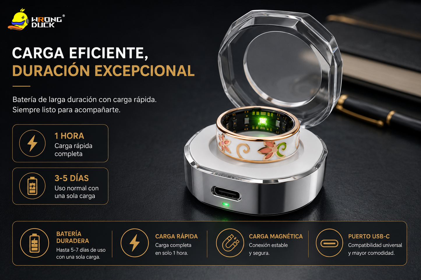 GBNexus Flora Smart Ring – Anillo Inteligente Premium con Diseño Mariposa | iOS y Android